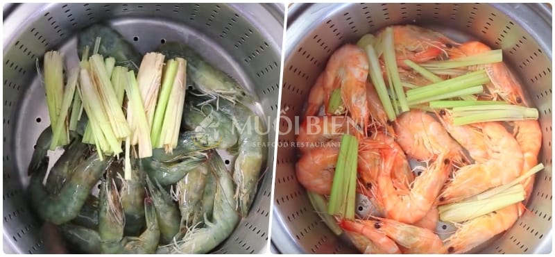 tôm sú hấp sả