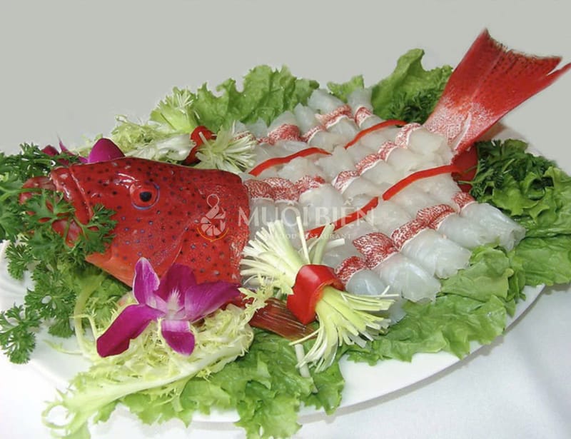 cá mú đỏ sashimi cá mú đỏ sashimi