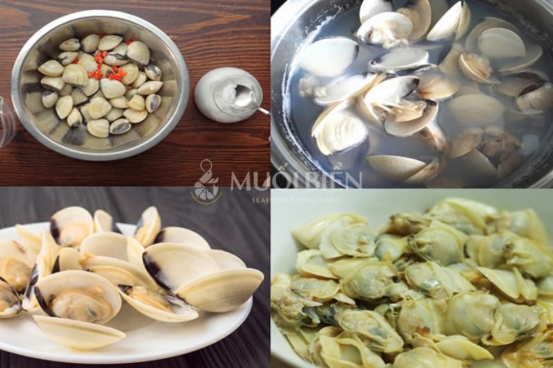 Cách sơ chế nguyên liệu và luộc nghêu canh nghêu thì là