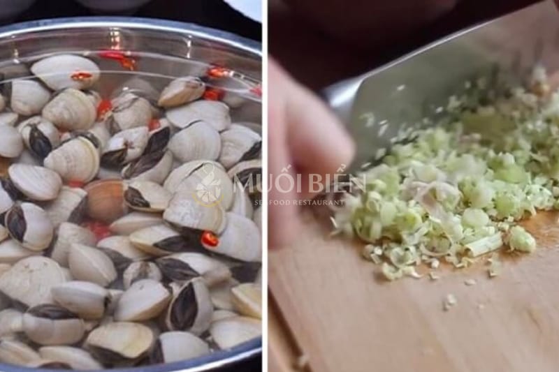 nghêu xào bơ tỏi