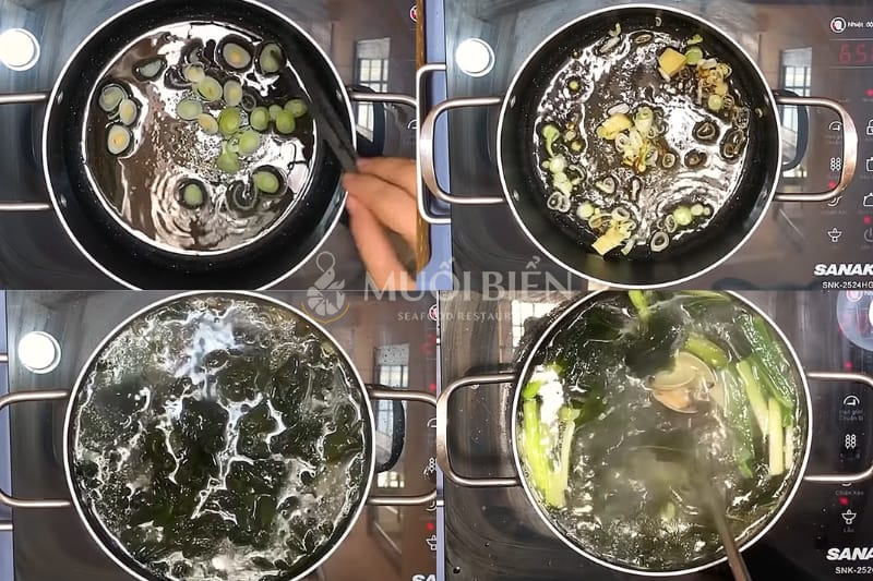 cách nấu canh nghêu rong biển đơn giản cách nấu canh nghêu rong biển