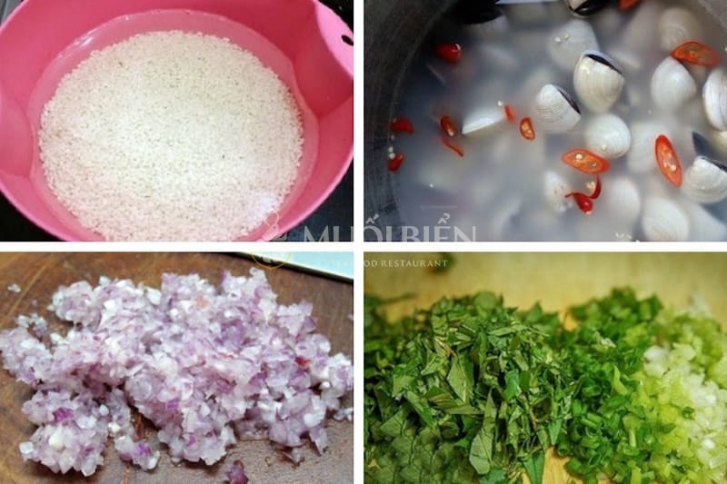 nguyên liệu làm cháo nghêu cho bà bầu cháo nghêu cho bà bầu