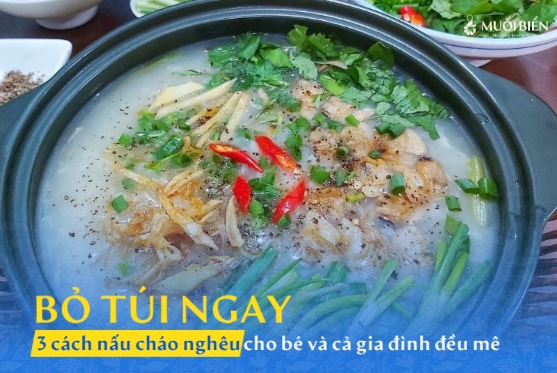 nấu cháo nghêu