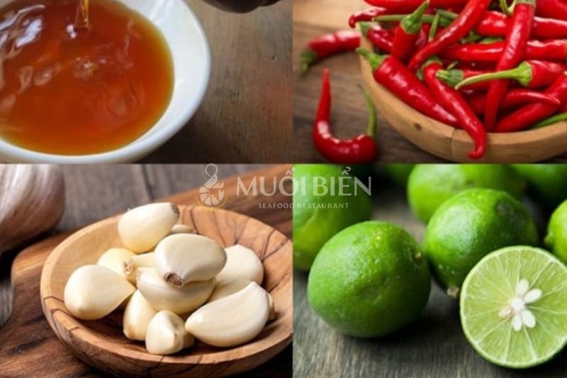 Nguyên liệu làm nước chấm nghêu hấp Thái Cách làm nước mắm ăn nghêu hấp Thái