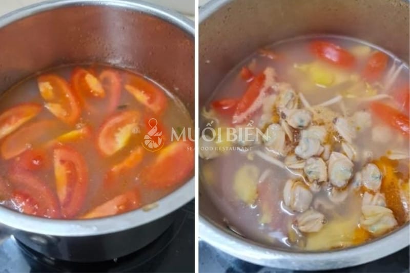cách nấu canh nghêu cà chua canh nghêu cà chua