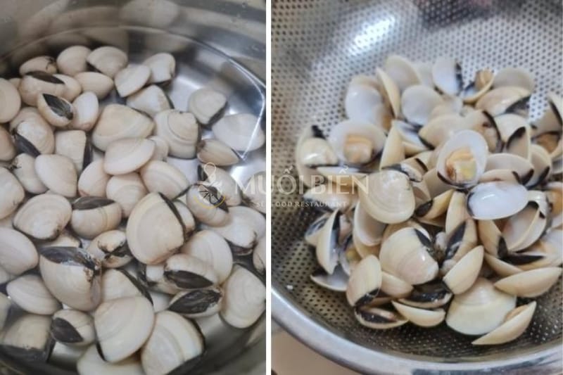 cách sơ chế nghêu canh nghêu cà chua