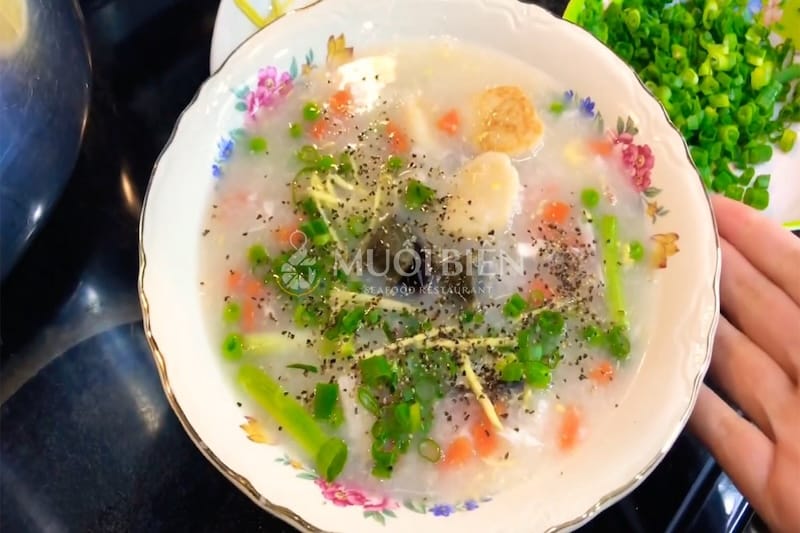 cháo sò điệp rau củ cháo sò điệp