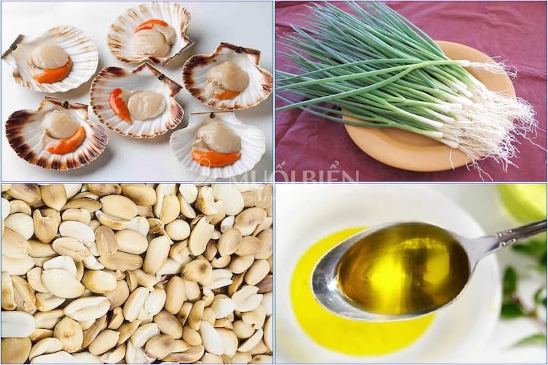 nguyên liệu sò điệp nướng mỡ hành sò điệp nướng mỡ hành