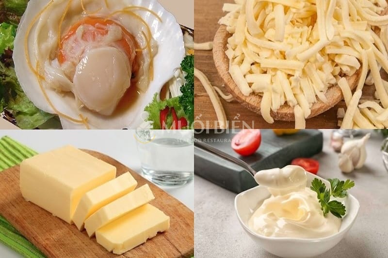 nguyên liệu làm sò điệp nướng phô mai sò điệp nướng phô mai