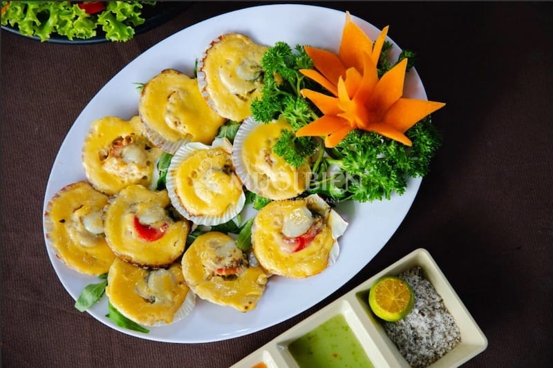 sò điệp nướng phô mai tan chảy sò điệp nướng