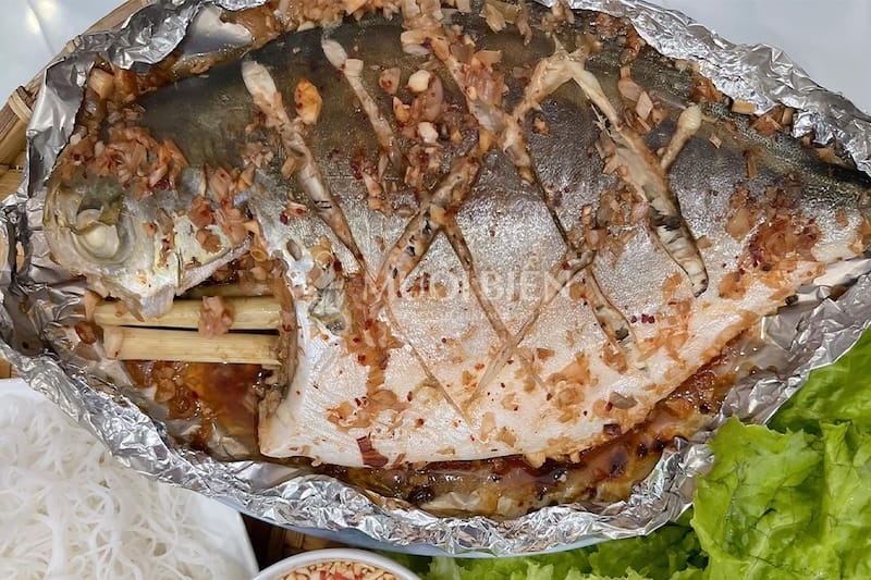 cá chim nướng giấy bạc Cá chim nướng giấy bạc