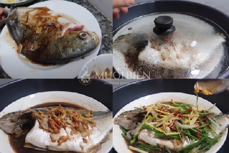 cách hấp cá chim Cá chim hấp xì dầu