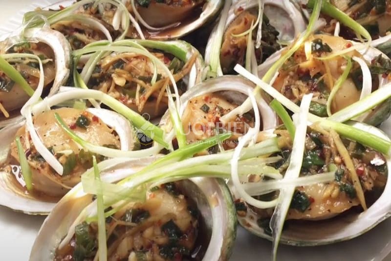 bào ngư hấp gừng hành bào ngư hấp