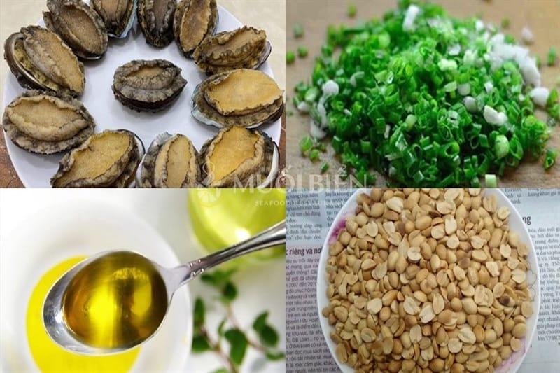 nguyên liệu làm bào ngư nướng mỡ hành Bào ngư nướng mỡ hành