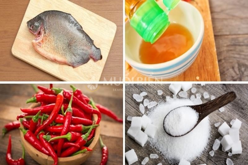Nguyên liệu chính làm cá chim kho tiêu Cá chim kho tiêu