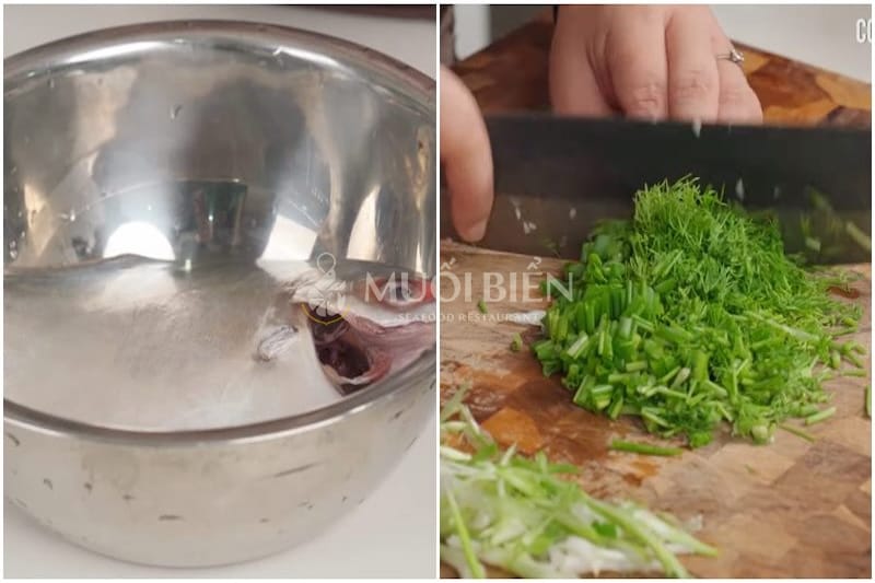 Sơ chế nguyên liệu làm cá chim sốt cà chua Cá chim sốt cà chua