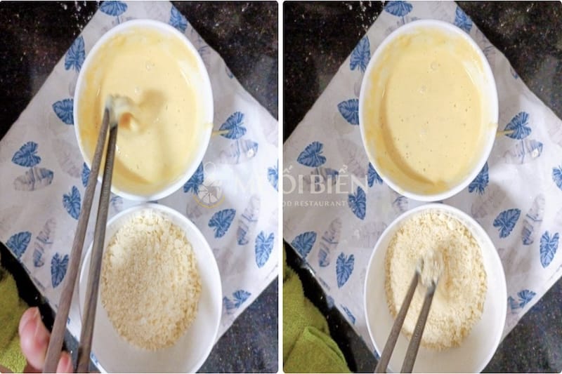 cách áo bột chiên xù mực ống chiên giòn