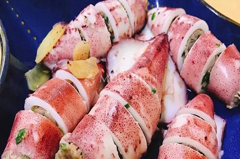 mực ống nhồi thịt hấp mực nhồi thịt hấp