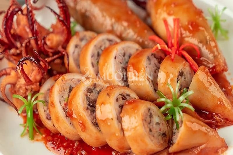 mực ống nhồi thịt sốt cà chua mực ống nhồi thịt sốt cà chua