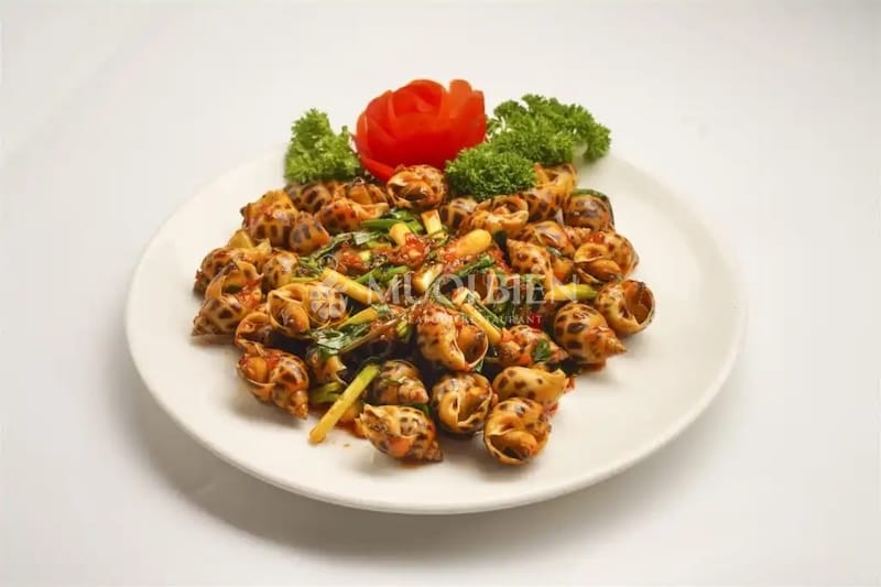 thưởng thức ốc hương xào sả ớt ốc hương xào sả ớt