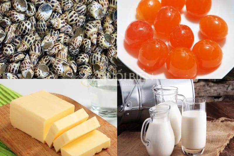 Nguyên liệu làm ốc hương sốt trứng muối ốc hương sốt trứng muối