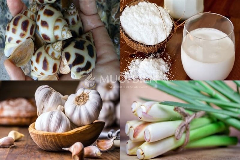 Nguyên liệu làm món ốc hương xào dừa ốc hương xào dừa