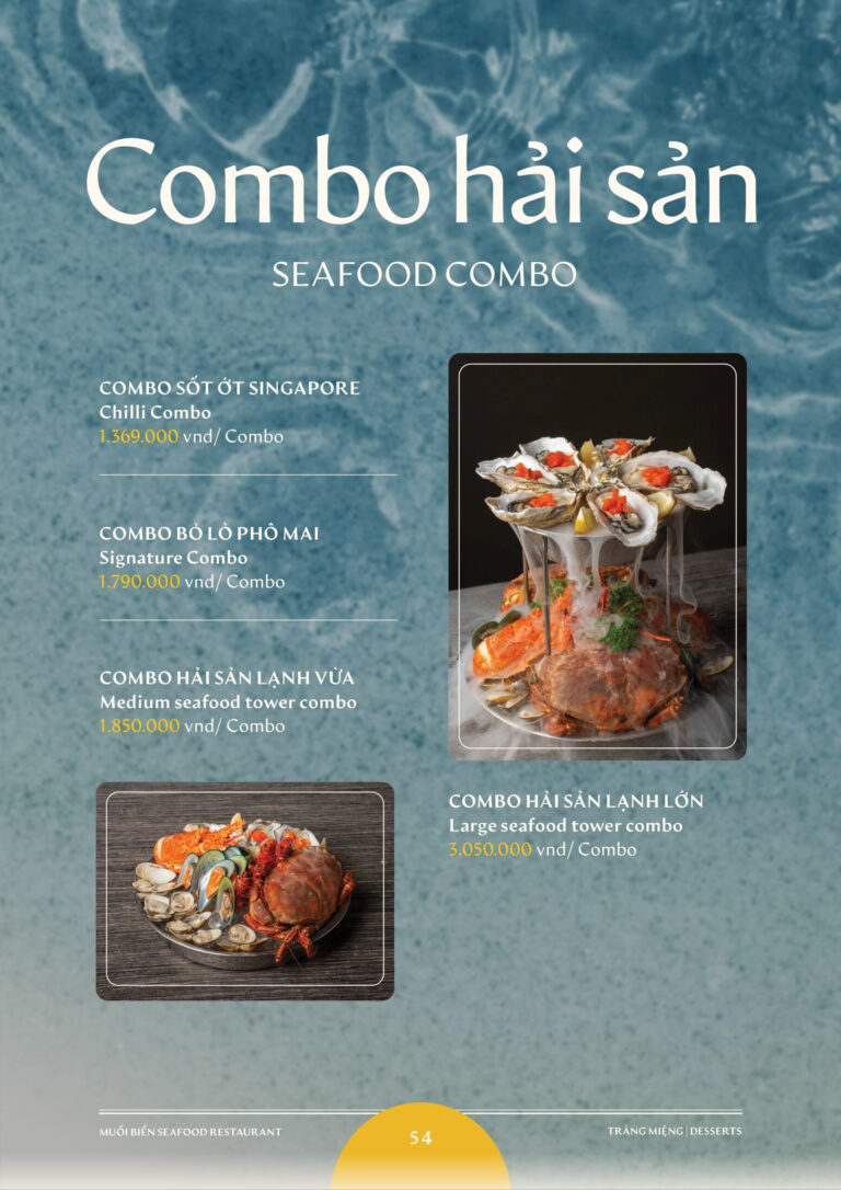 Thực đơn combo hải sản MB