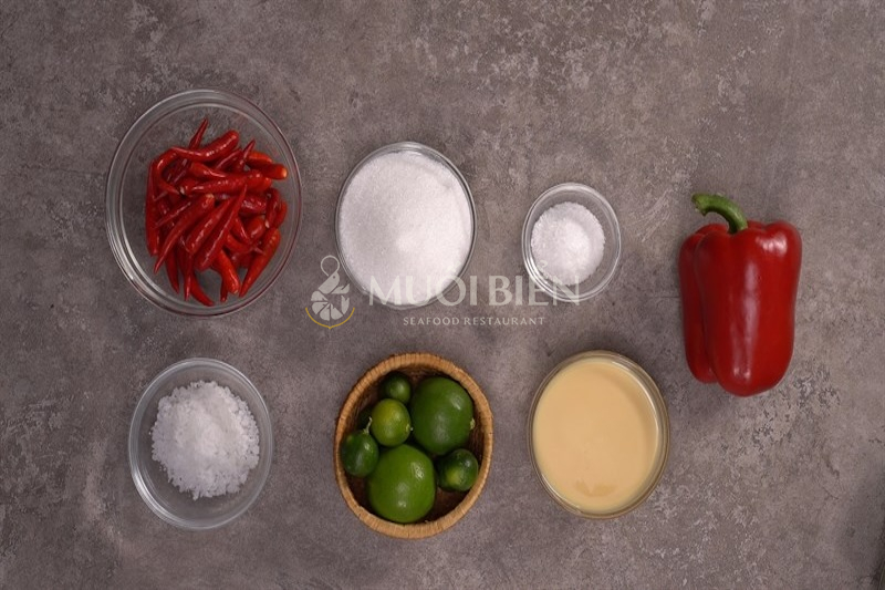 Nguyên liệu cần chuẩn bị để làm muối ớt đỏ chấm hải sản