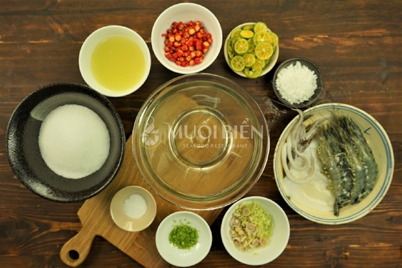 Nguyên liệu làm muối sả tắc chấm hải sản