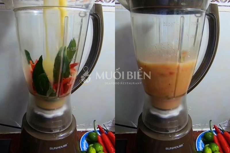 Xay nhuyễn tất cả nguyên liệu