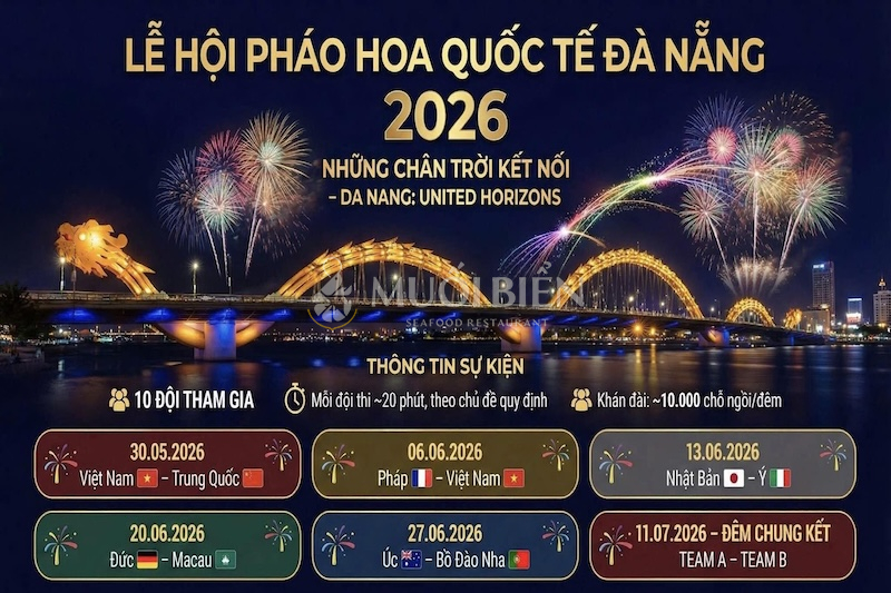Lịch thi đấu chi tiết Lễ hội Pháo hoa Quốc tế Đà Nẵng 2026
