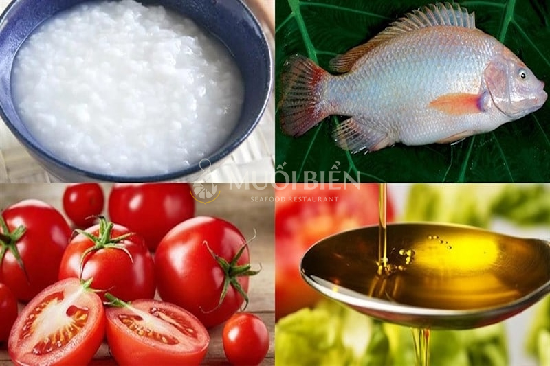 Cháo cá diêu hồng cho bé ăn dặm với cà chua giàu dưỡng chất