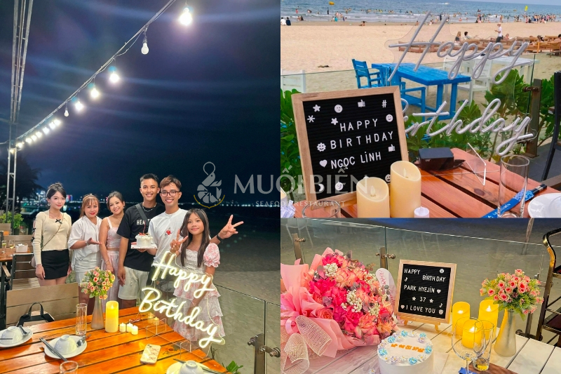 Muối Biển Seafood Restaurant has a romantic ocean view and professional service to celebrate birthday party