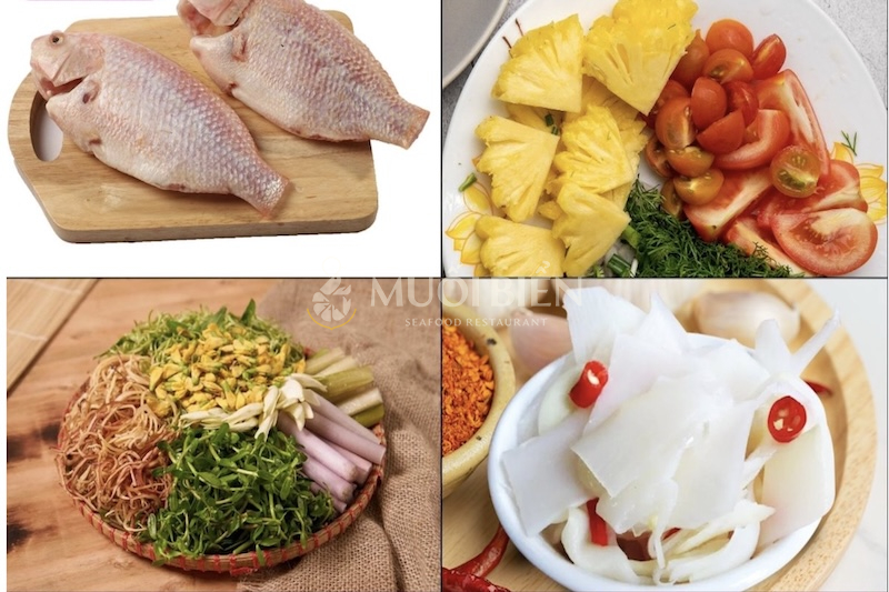 Nguyên liệu nấu lẩu cá diêu hồng măng chua