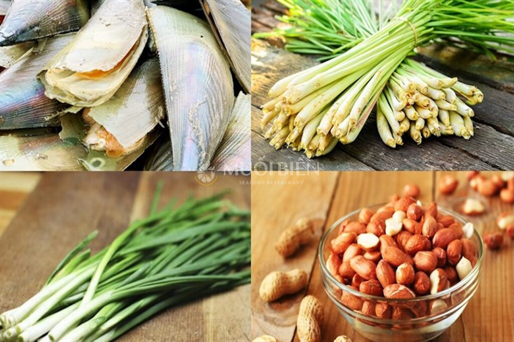 Nguyên liệu cần chuẩn bị để làm sò mai nướng mỡ hành