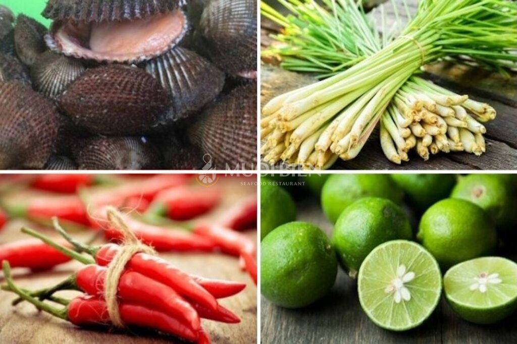 Nguyên liệu để làm món sò lông hấp sả